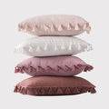 Modern Luxury Custom Made Solid Velvet Tassel Back Cushion Covers Bed Pillows 200TC Polyester Filled Folded Design Embroidery