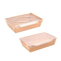 SenAng01 Lunch Box With Window Disposable Biodegradable Kraft Paper Lunch Box With Transparent Plastic Lid