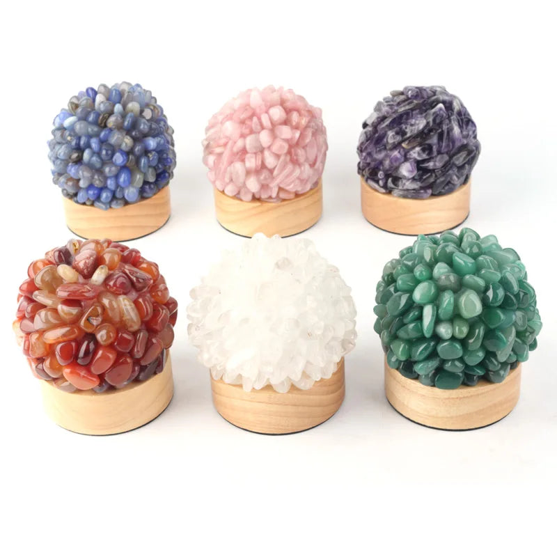Hand Made Natural Raw Tumbled Crystal Lamp Crystal Table Bedside Night Lamp for Decoration