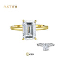 D Color VVS1 Moissanite Ring GRA Certified Gold Plated 925 Sterling Silver Wedding Band Rings Moissanite
