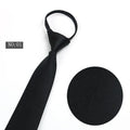 Factory Direct Zipper Tie Men Black Zipper Tie Black Tie With Zip 100% Polyester