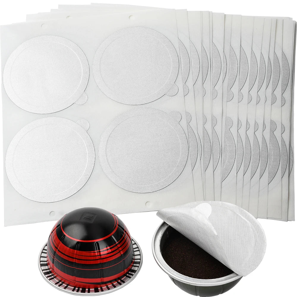 62MM 100pcs Disposable Nespresso Coffee Capsule Seals Foil Lids Cream Foam Cafe Filter Sticker for Nespresso Vertuo