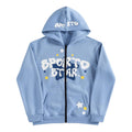 High Quality Men's Casual Zip Fleece Hooded Sweatshirt Stylish Character Pattern Print Pocket Pullover Sport Jacket Embroidered