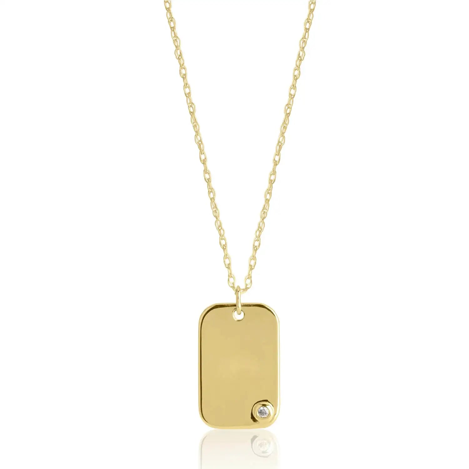 Real Gold Engraving Dog Tag Pendant Sterling Silver Custom Gold Necklace Popular Yiwu Jewelry