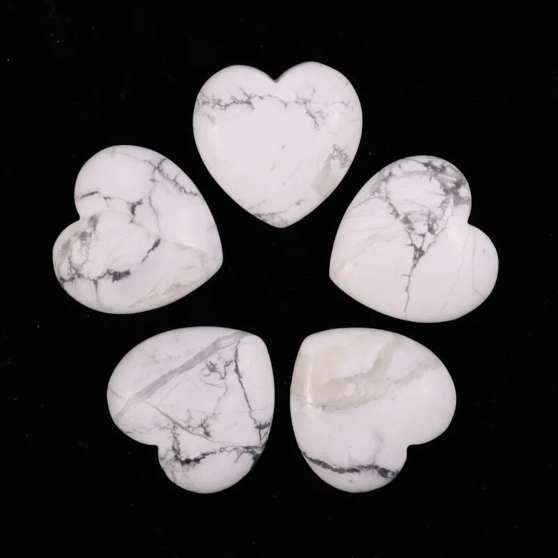 HZ Wholesale Jewelry Natural Hetian Jade Jewelry Accessories Howlite Heart 30mm