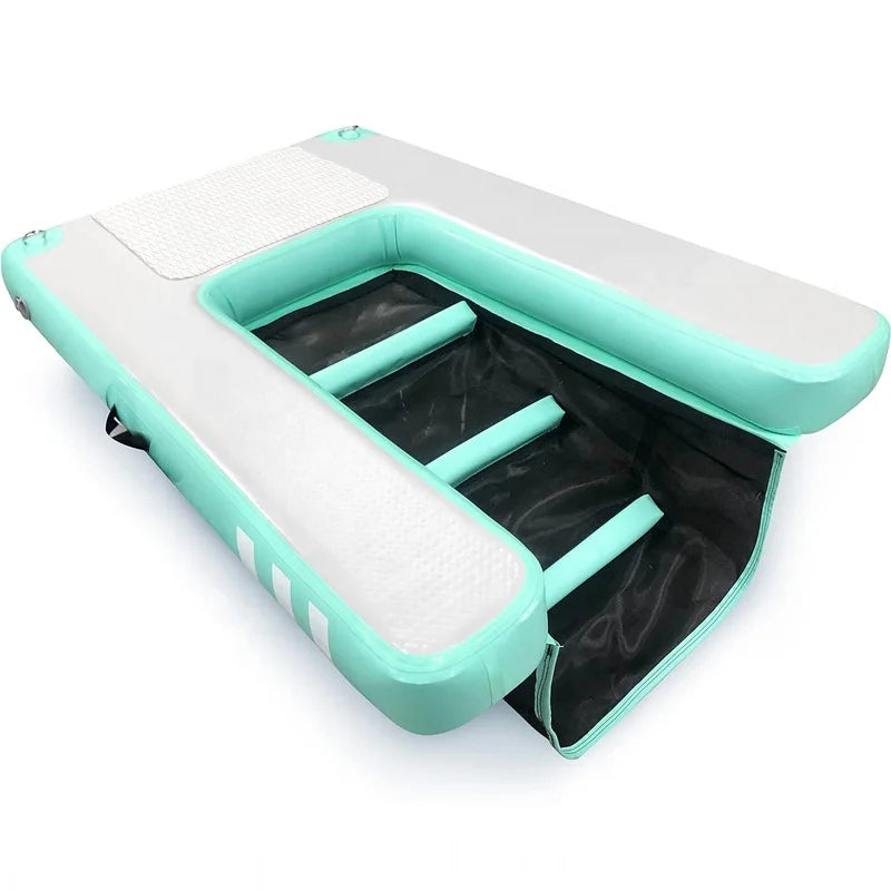 USMILEPET Luxury Large Inflatable Dog Water Ramp High Stability Non-Slip EVA Platform Dog Pool Boat Water Ladder Wholesale