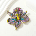 Vintage Full Diamond Peony Flower Brooch for Women Fashion Dress Coat Accessories Jewelry