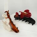 Premium Simple Ins Flower Diamond Acetic Acid Back Head Hair Clip for Girls with Shark Grip Claw Design