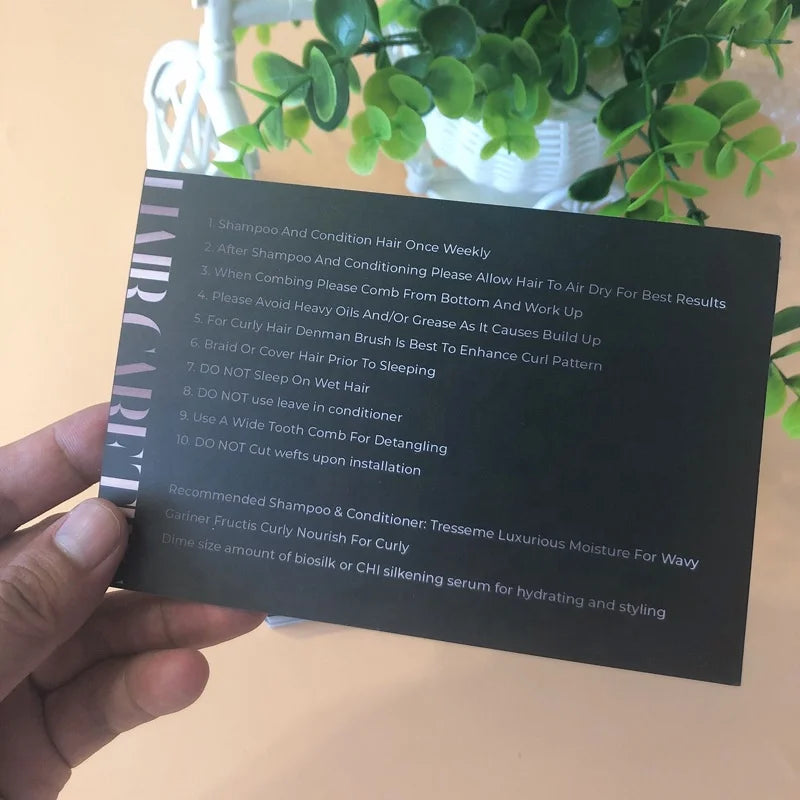 OEM Printing Paper Card Press on Nail/wash/hair Care /jewelry Care Product Instructions Card