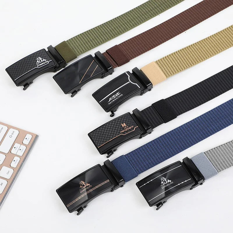 LQbelt Men's Canvas Belt Iron Buckle Cheap No Ratchet Belts for Men Polyester Outdoor Wholesale Factory