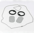 Personalized Custom Stainless Steel Metal Blank Dog Pet ID Tag with Rubber and Ball Chain Set