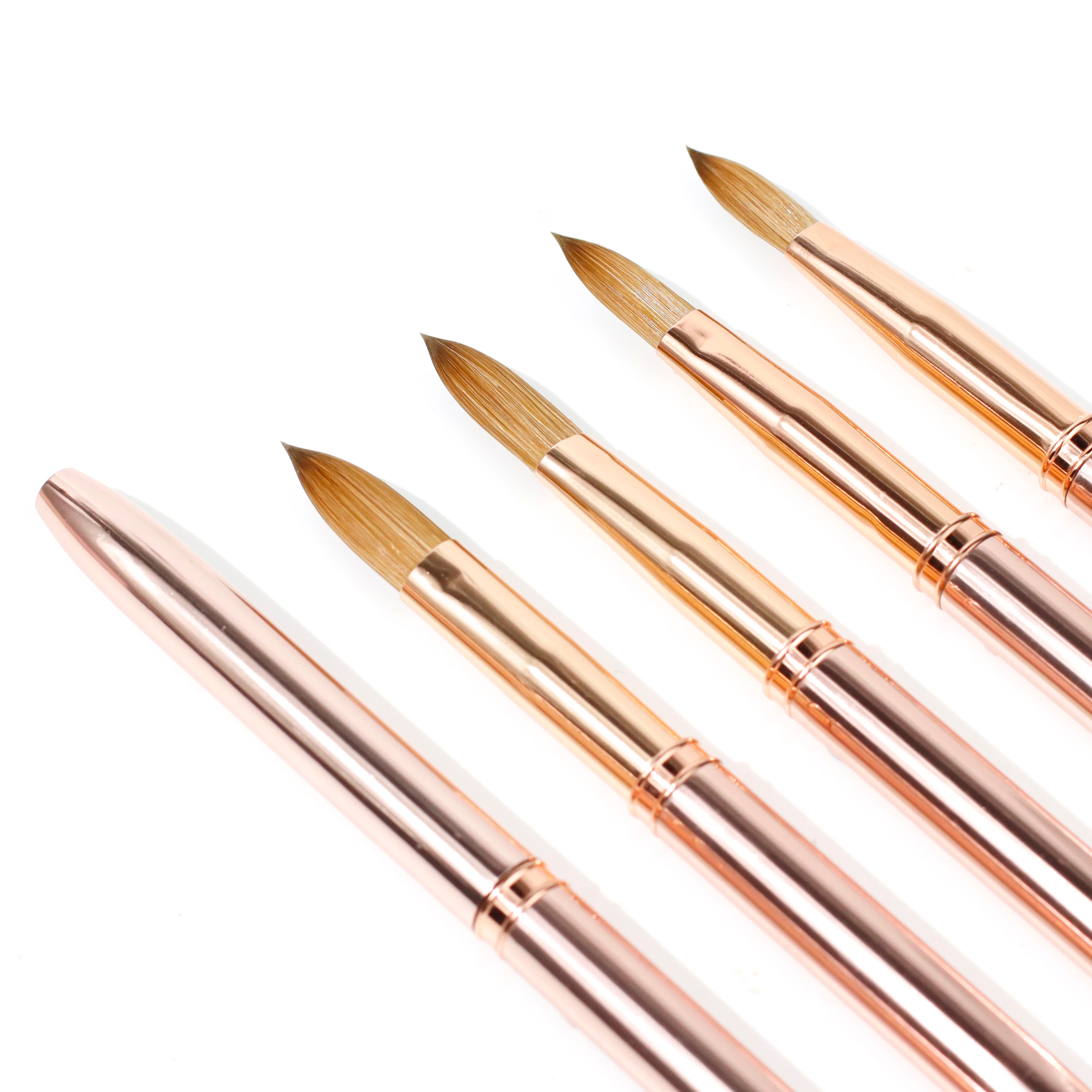 Wholesale SeeJoy Brand 100% Pure Kolinsky Sable Acrylic Nail Art Brushes with Metal Handle Sizes #12-#20