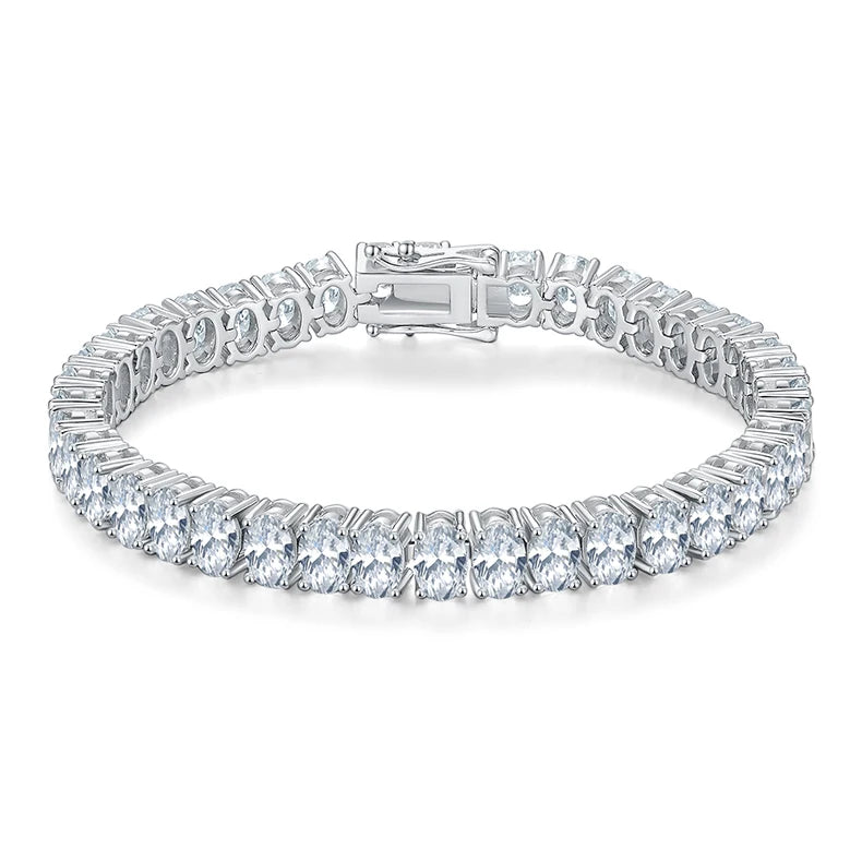 Wholesale Fashion Jewelry Sterling Silver Eye Bracelets Emotion Oval Cut Ladies Charm 925 Silver Moissanite Bracelets