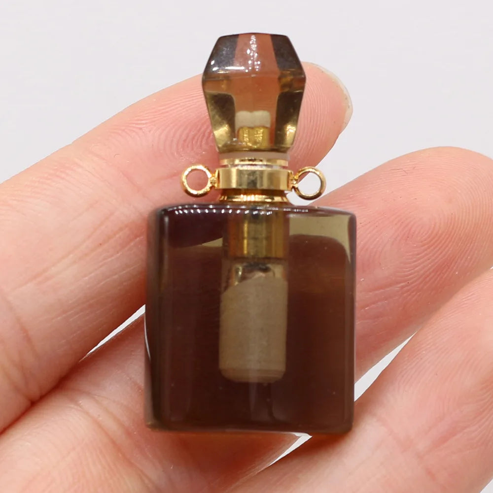 Hongzhuo New Products Crystal Smoky Quartz Perfume Bottle Pendant Men and Women