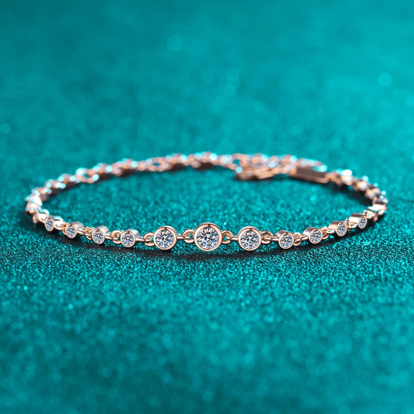 Real D Color 925 Sterling Silver Trendy Elegant Moissanite GRA Certificate Sparkling Charm Moissanite Bracelet for Women