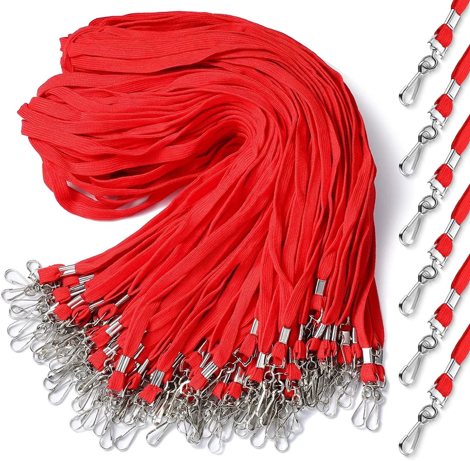 Cheap Polyester Red Custom Tubular Neck Strap Lanyard