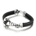 KALEN Trendy Stainless Steel Scorpion Link Cowhide Leather Men Jewelry Bracelet