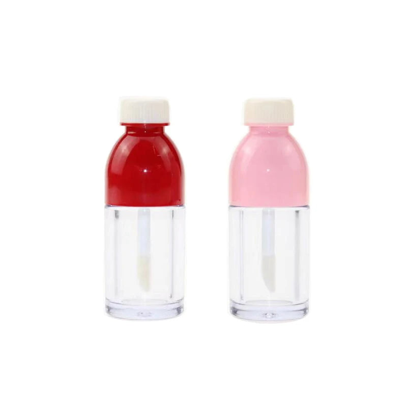 Lovely Hot Sale 5ml Plastic Lip Gloss Tubes Empty Colored Lipstick Container Packaging in Drink Bottle Shape for Cosmetics