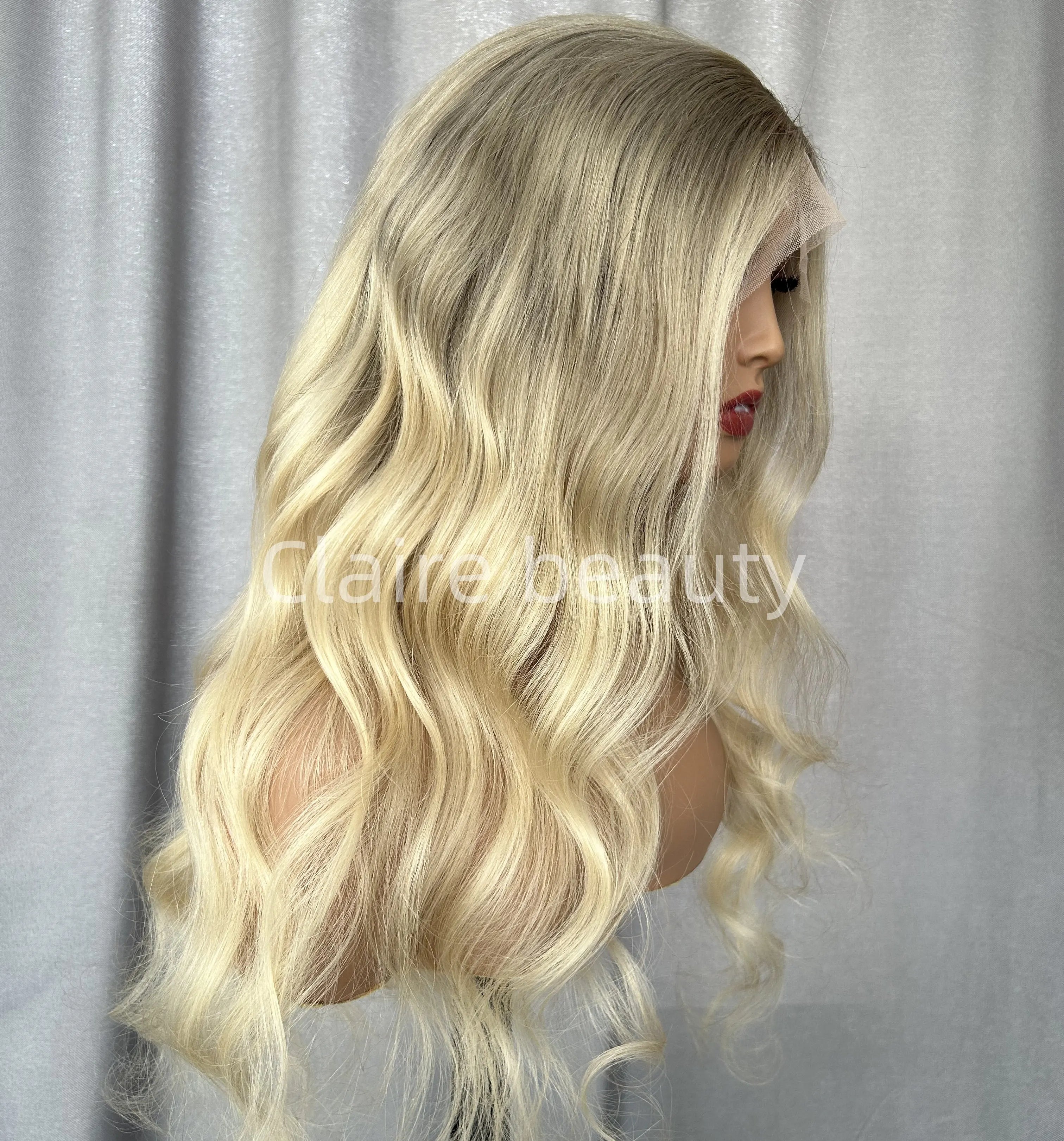 Ombre Color 13X4 HD Lace Front Wig Virgin European Human Hair Wig Cuticle Aligned Transparent Swiss Lace Front Wig
