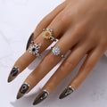 De Flower Design Colorful Cubic Zirconia Ring Sunflower Gemstone Zirconia Open Rings Resizable Halo Gemstones Brass Ring