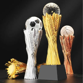 MH-NJ00739 Souvenir Gifts Silver Copper Metal Trophy Customized Crystal Trophy Creative Engraved Basketball Awards