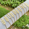 Fashion Trendy Stainless Steel Chain Link Angel Number Charm Bracelet Jewelry China Manufacturer Wholesaler Factory Price