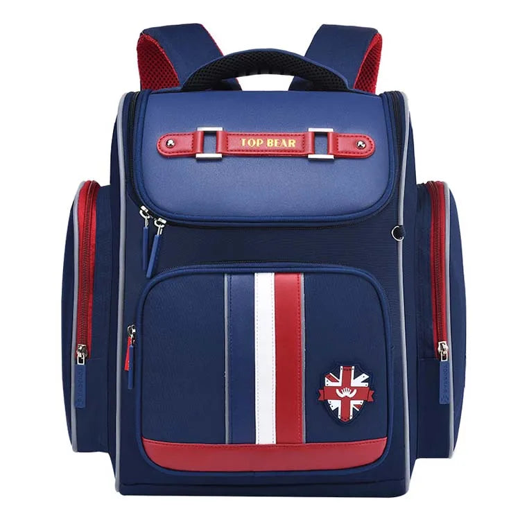 Buehlee Unisex Lightweight PU School Backpack for Primary School Children Large Capacity (20-35L) Anti-Theft Waterproof Zipper
