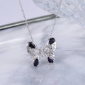 C8111 Abiding Jewelry New Product Pear Cut 3X5mm Diffusion Sapphire Butterfly Elegant Design Waterproof Necklace