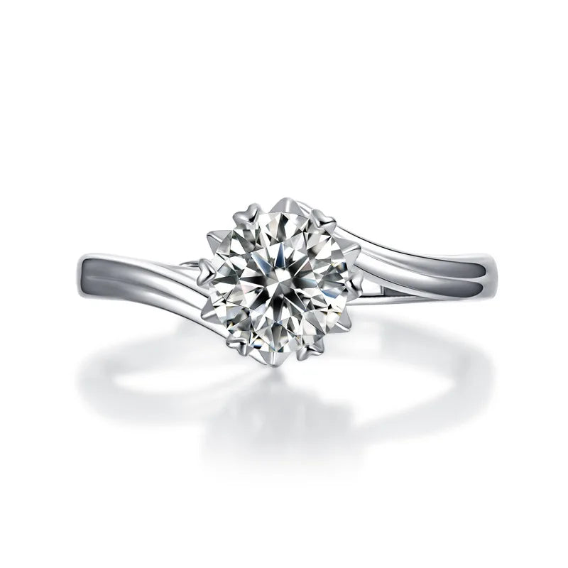 S925 Silver Moissanite Snowflake Adjustable Proposal Rings Advanced Luxury Genre Moissanite Ring