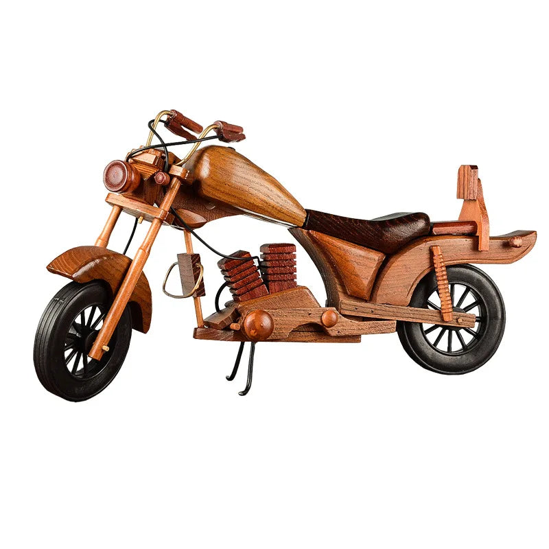 Classic Vintage Wooden Motorcycle Model Creative Home Desktop Decoration Wooden Crafts
