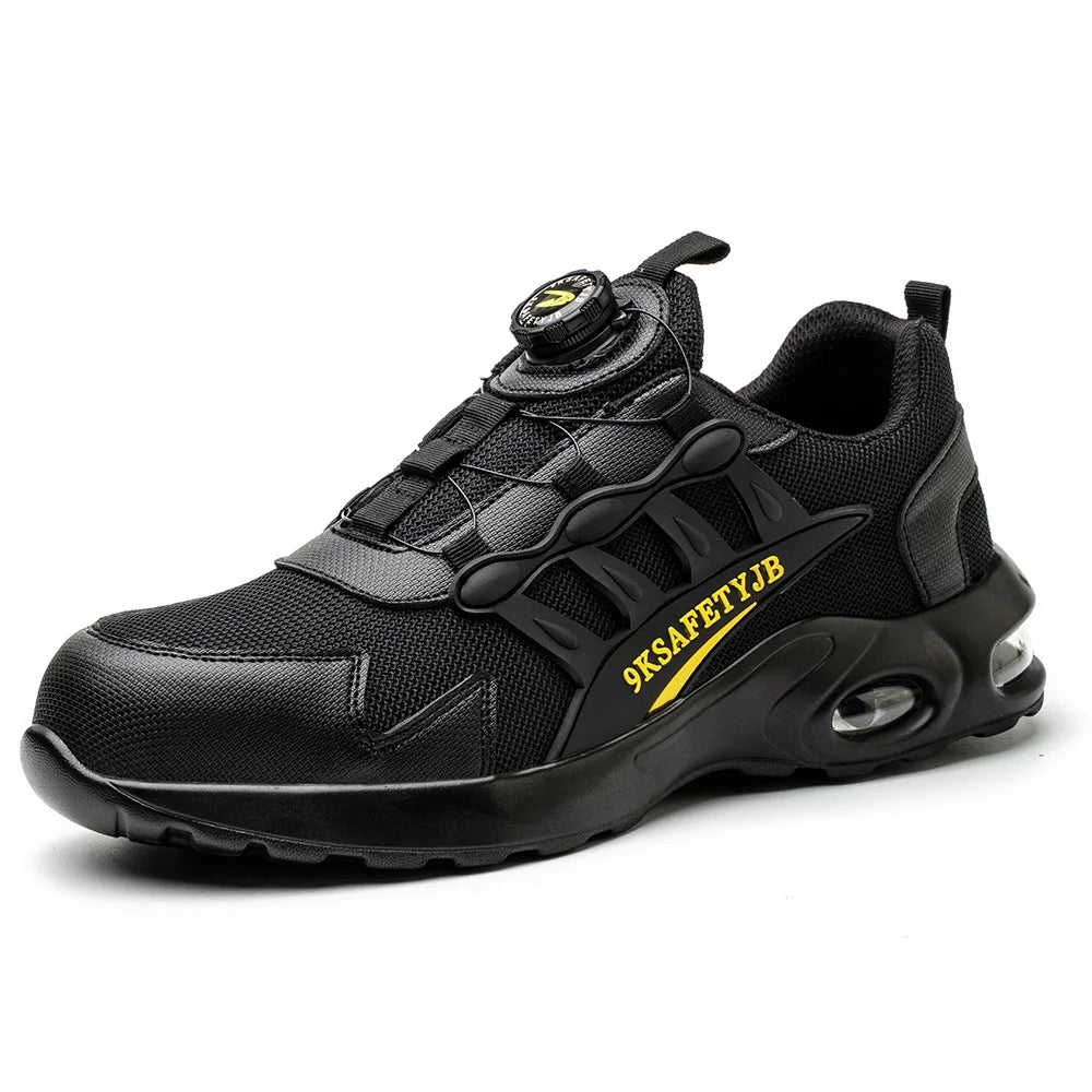 WEJUMP Safety Steel Toe  Safety Shoe Men's Construction Protective Security Custom Logo Rotation Button Sport Safety Work Shoes