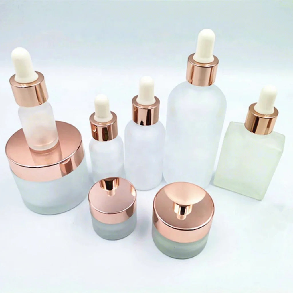 For 1oz Rose Gold Beautiful Massage Beard Fragrance Oil Perfume Cuticle Hair Glass Essential Oil Mist Spray Roller Dropper