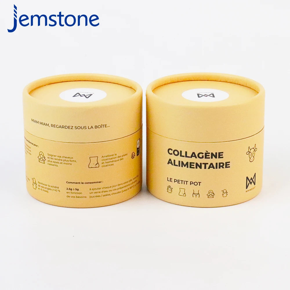 Biodegradable Colorful Eco Friendly Round Tea Packaging Collagen Powder Cardboard Tube Food Grade Paper Tube