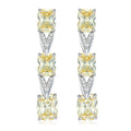 Elegant Full Yellow Cubic Zirconia Earrings Jewelry Women S925 Silver Drop Earrings