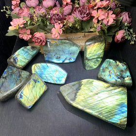 Wholesale Natural Crystal Rainbow Labradorite Free Form Blue Color Strong Flash for Decoration