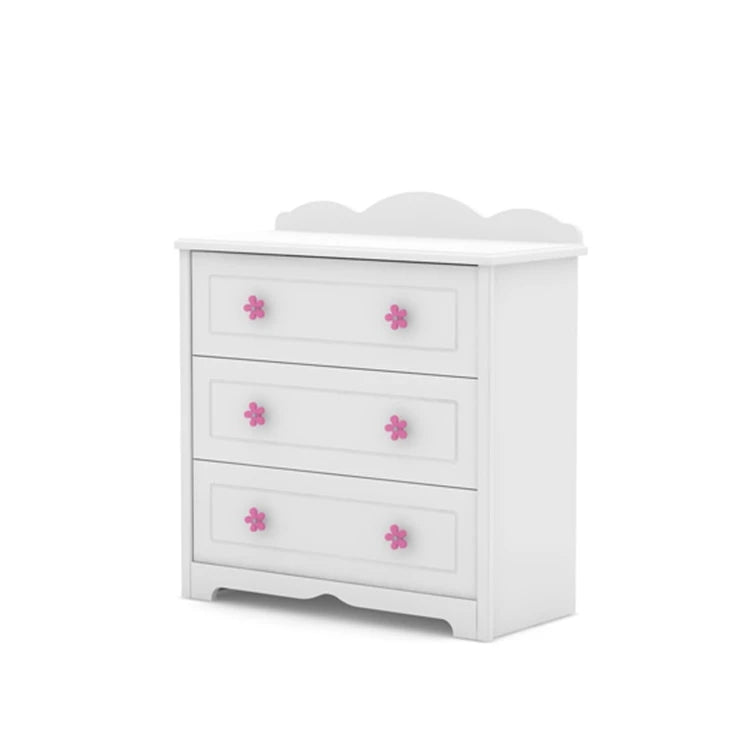 Modern Three Layer Wooden Storage Cabinet Children's Bedroom Chest Drawers for Apartment Use
