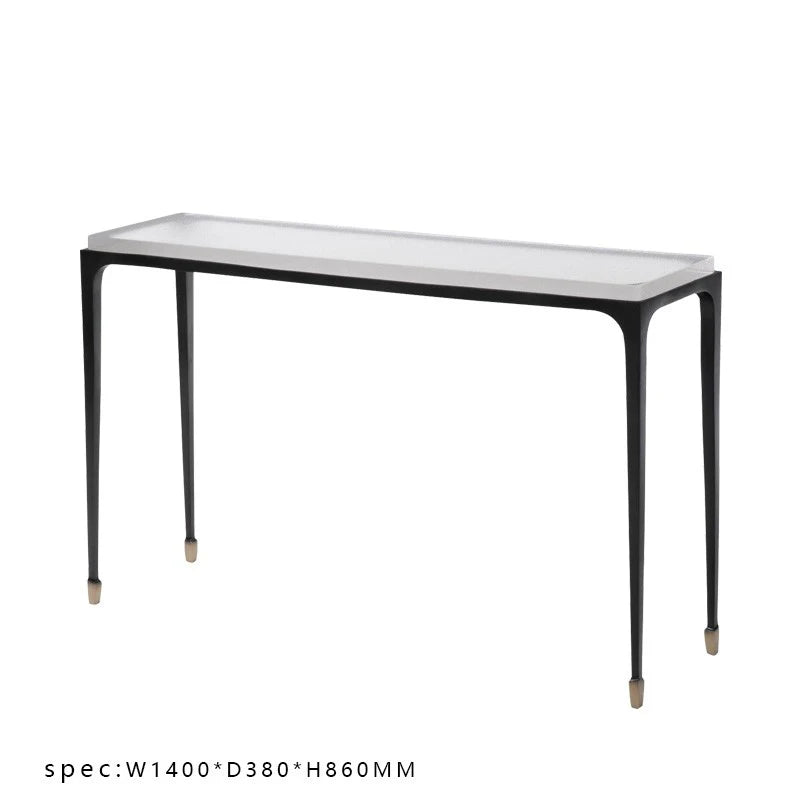 Modern Ultra-Narrow Side Table Metal Leg Living Room Furniture Acrylic Console Table