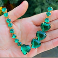 Fashion Colorful Emerald Rhinestone Shoes Chain Shoes Accessories for Flip-flops