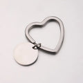 Heart Ring  Round Disc Blank Mirror Polished Stainless Steel Keychain Personalized Custom Logo Laser Engrave Charm Key Chain