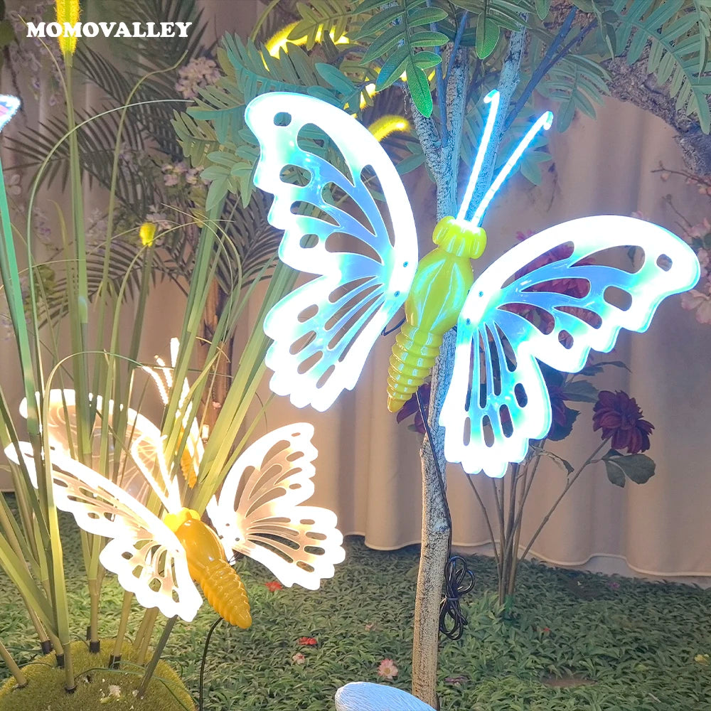 For Outdoor LED Butterfly Motifs Christmas Landscape Lights with Dynamic Insect Effect for Garden Theme Park Decoration