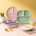 Porcelain Compartment Divided Tray Ceramic Dessert Plate Underglazed Color Bakeware Pan Microwave Dishwasher Safe