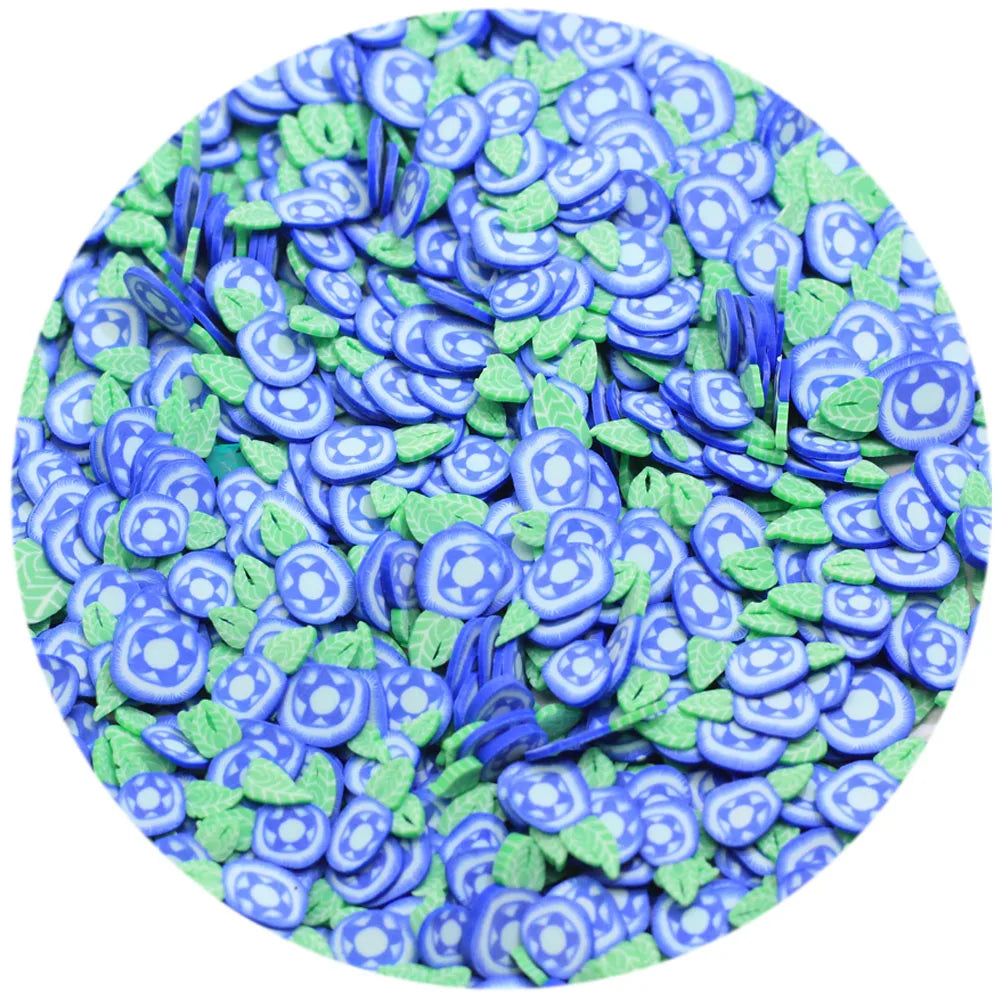 Simulation Blueberry Fruit Slice Hot Clay Sprinkles for Crafts Making Polymer Blueberry Slice for Crystal Mud Filling