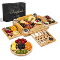 DDP Available Bamboo Cheese Board Hot Selling  OEM/ODM Large Charcuterie Platter Kitchen Natural Chopping Board With Knife Set