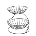 European Style Double Layer Fruit Basket Multi-Purpose Metal Dish Storage Rack Disassemblable Drain for Home Living Room Kitchen