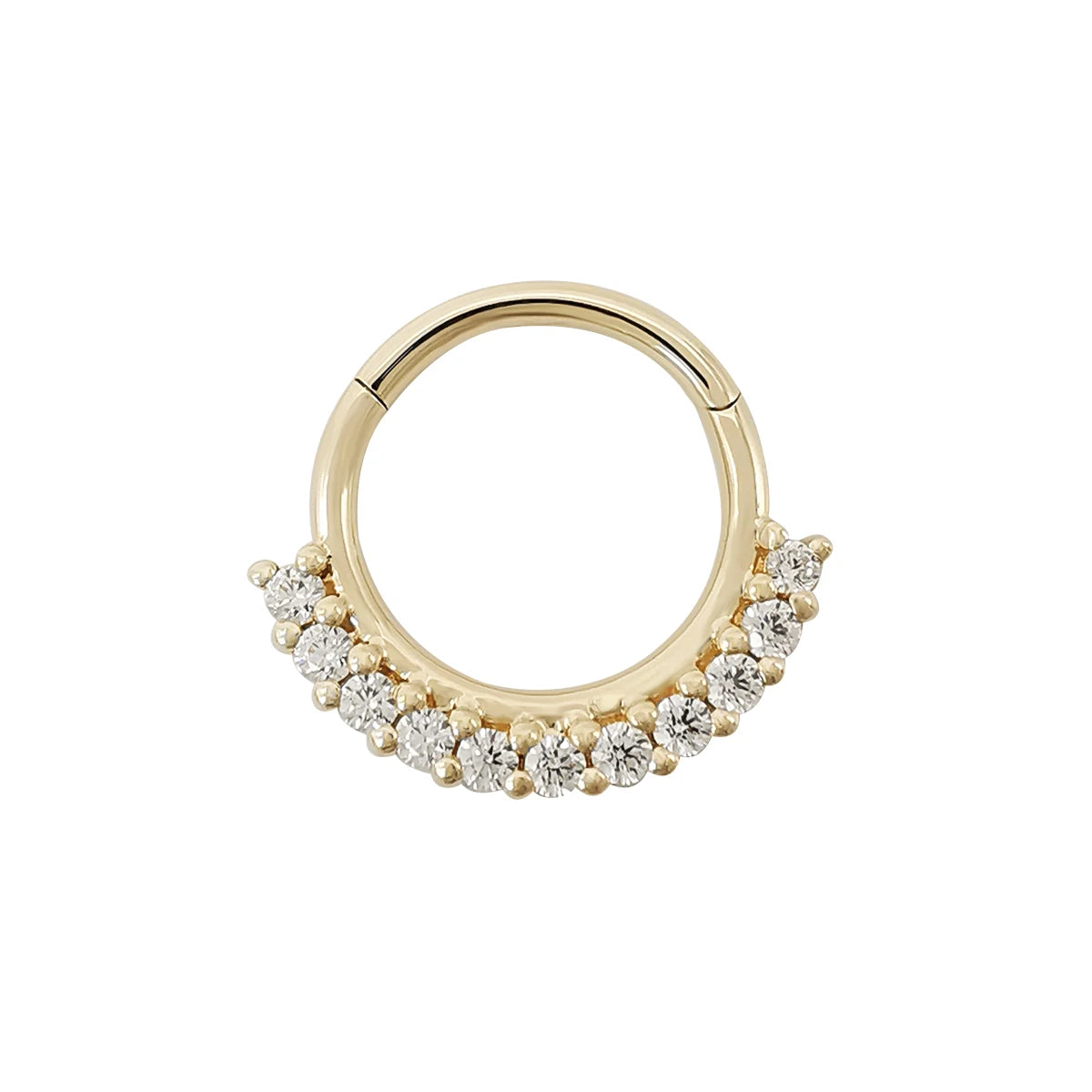 New Fashion 14K Solid Gold CZ Nose Stud Jewelry for Wedding Engagement Unisex