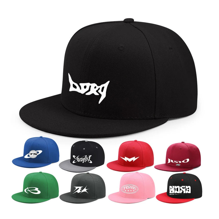 Custom Pattern Blank Snapback Hats for Men Boy Hip Hop Style Flat Bill Blank Solid Color Trucker Hat Flat Brim Hat Baseball Cap