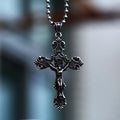 SS8-554P Steel Soldier Catholic Religious Good Details Jesus Piece Cross Pendant Necklace for Men Gift Chain Christian Jewelry