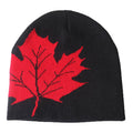 Custom logo 100% Acrylic Winter Jacquard Maple Leaf Soft Elastic Knitted Beanie Hat for Women Men