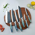 Professional Kitchen Knife Set 5Cr15Mov Stainless Steel with Resin Shell Handles Complete Set for All Cooking Needs