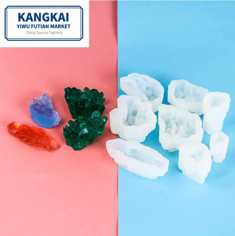 DIY Food Grade Crystal 3D Epoxy Resin Molds Transparent Silicone Stone Mold for Resin Art Making Tools